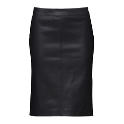Allyson Skirt, Leather Stretch, Black